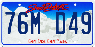 SD license plate 76MD49