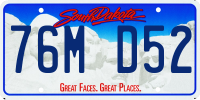 SD license plate 76MD52