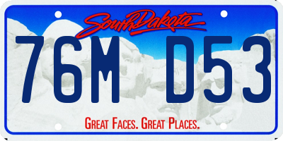 SD license plate 76MD53