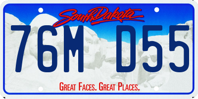 SD license plate 76MD55