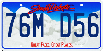 SD license plate 76MD56
