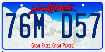 SD license plate 76MD57