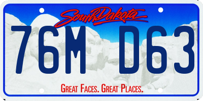 SD license plate 76MD63