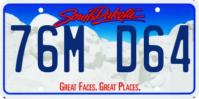 SD license plate 76MD64