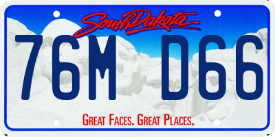 SD license plate 76MD66