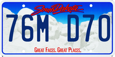 SD license plate 76MD70