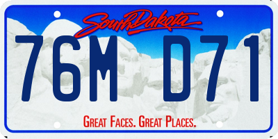 SD license plate 76MD71
