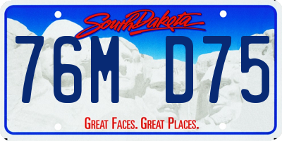 SD license plate 76MD75
