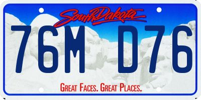 SD license plate 76MD76