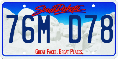 SD license plate 76MD78