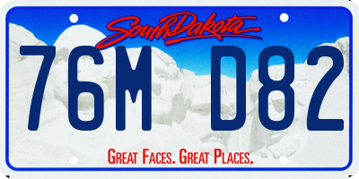 SD license plate 76MD82