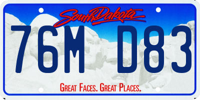 SD license plate 76MD83