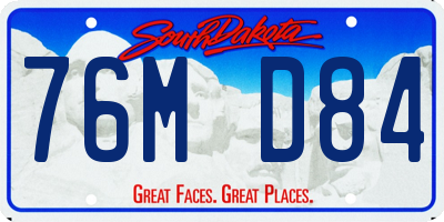 SD license plate 76MD84
