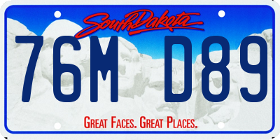 SD license plate 76MD89