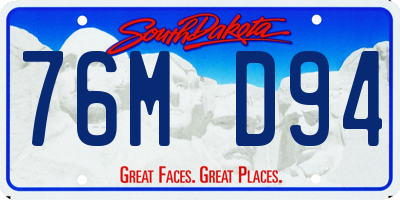 SD license plate 76MD94