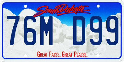 SD license plate 76MD99