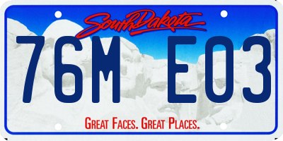SD license plate 76ME03