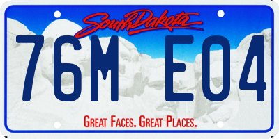 SD license plate 76ME04