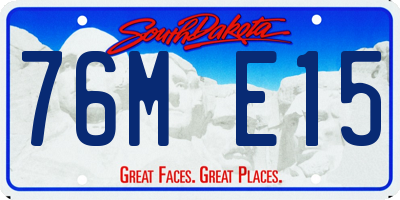 SD license plate 76ME15