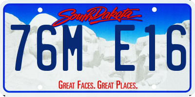 SD license plate 76ME16