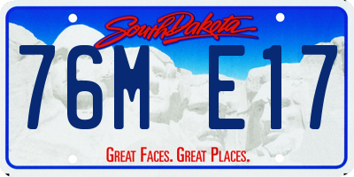 SD license plate 76ME17