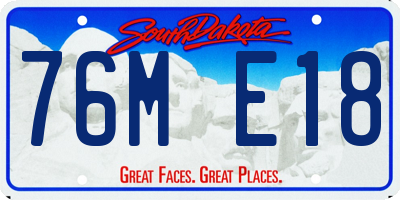 SD license plate 76ME18