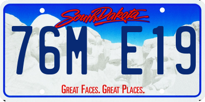 SD license plate 76ME19