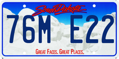 SD license plate 76ME22