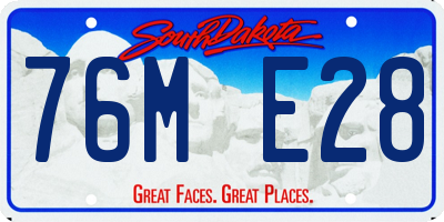 SD license plate 76ME28