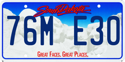 SD license plate 76ME30