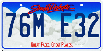 SD license plate 76ME32