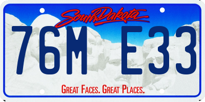 SD license plate 76ME33