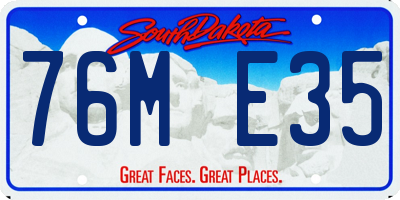 SD license plate 76ME35