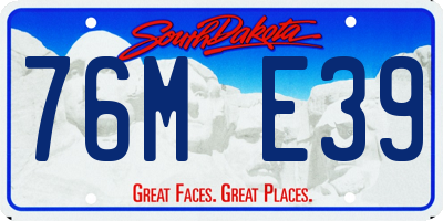 SD license plate 76ME39