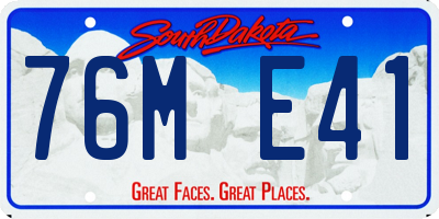 SD license plate 76ME41