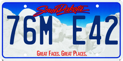 SD license plate 76ME42