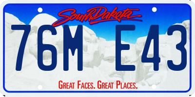 SD license plate 76ME43