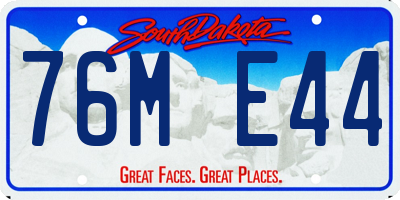SD license plate 76ME44