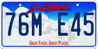SD license plate 76ME45