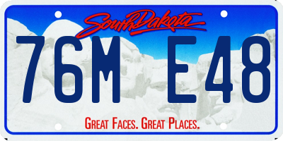 SD license plate 76ME48