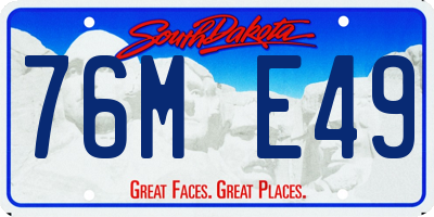 SD license plate 76ME49