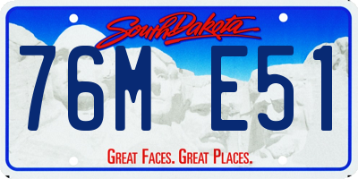 SD license plate 76ME51