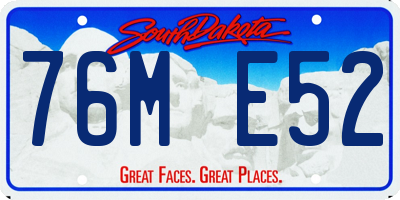 SD license plate 76ME52