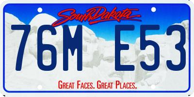 SD license plate 76ME53