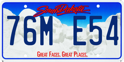 SD license plate 76ME54