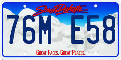 SD license plate 76ME58