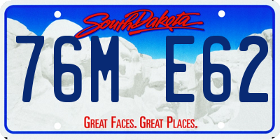 SD license plate 76ME62