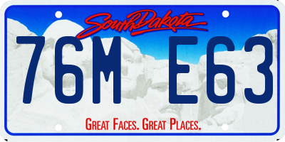 SD license plate 76ME63
