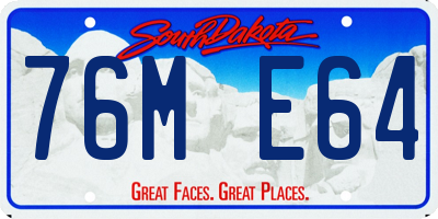 SD license plate 76ME64