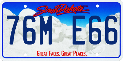 SD license plate 76ME66